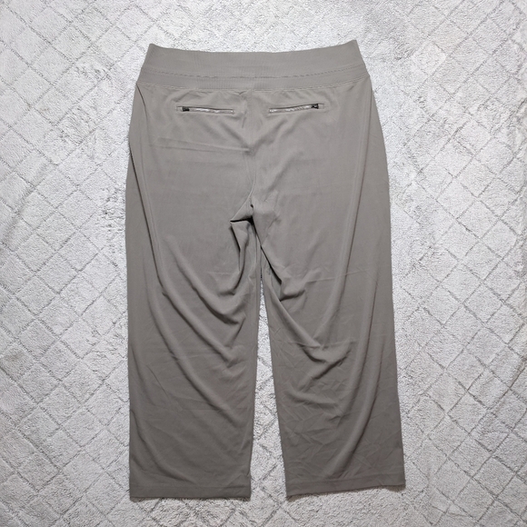 Athleta NEW Venice Wide Leg Pants Women's 3X Tan Gray Zip Pockets - Picture 6 of 8